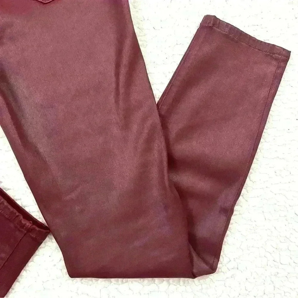 DL1961 Florence Mid Rise Merlot Coated Ultrasculpt Skinny Ankle Jeans Size 28 - Picture 10 of 16